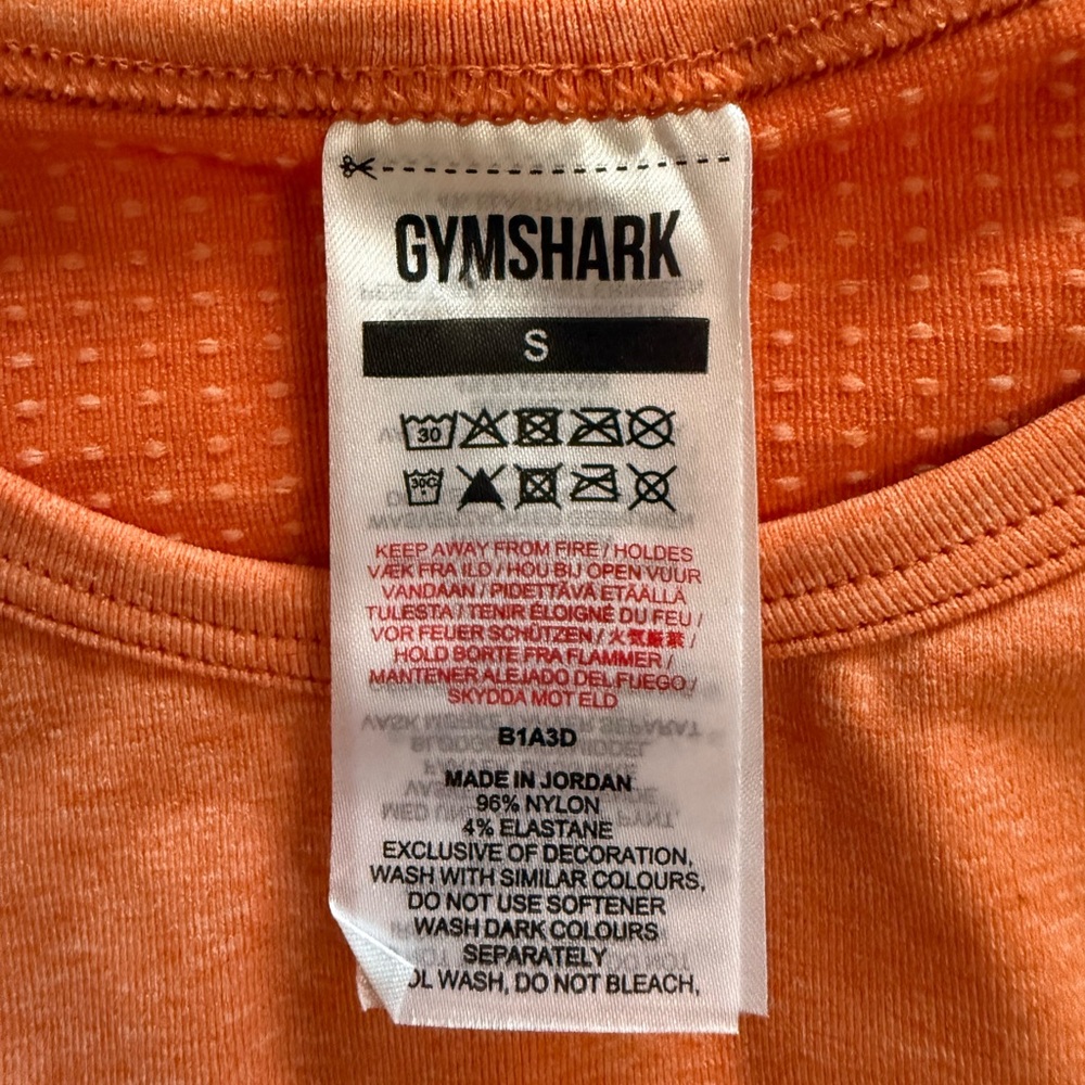 Gymshark Vital Crop Top long sleeve & leggings set apricot gym workout -S - Picture 14 of 15